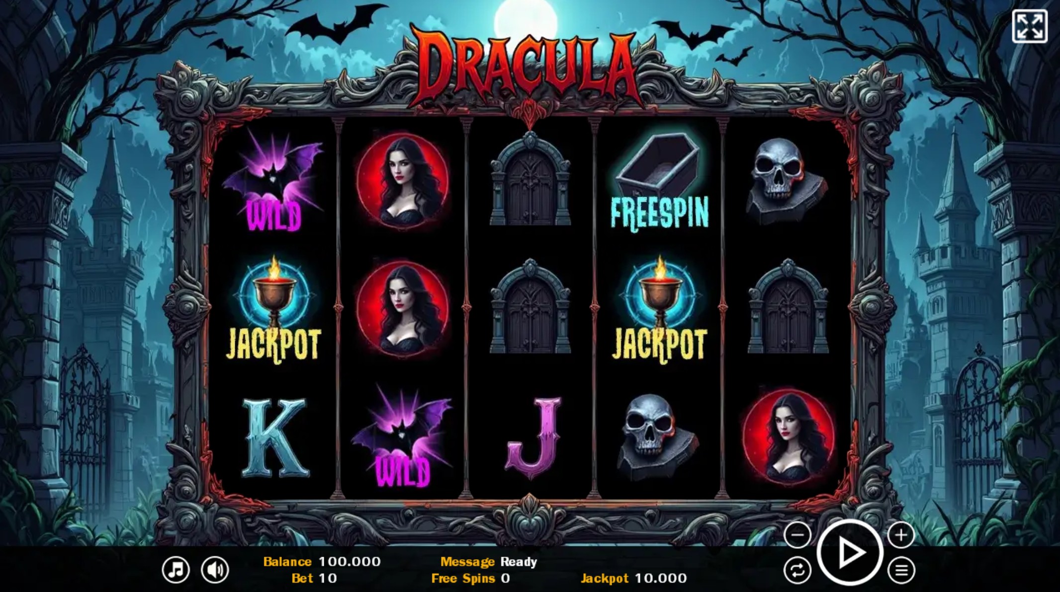 Dracula slot game screenshot